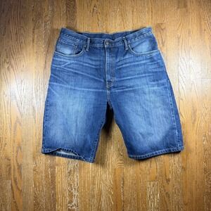 Levi's 569 Shorts Mens 38 Blue Denim Jean Relaxed Fit Bermuda 5 Pocket Casual
